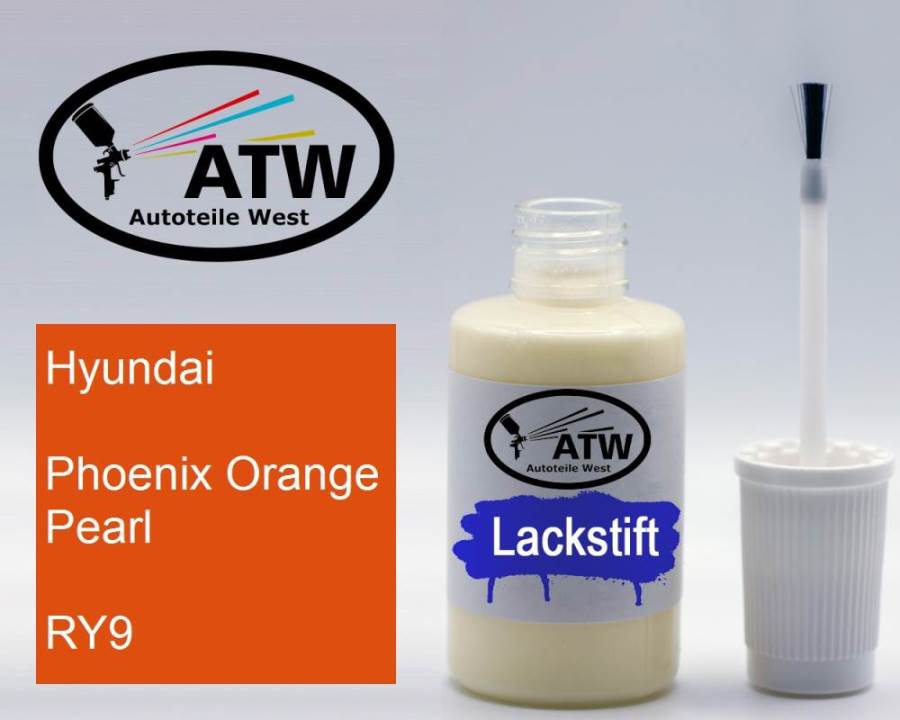 Hyundai, Phoenix Orange Pearl, RY9: 20ml Lackstift, von ATW Autoteile West.